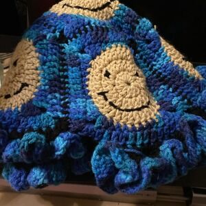 Crochet cotton‎ sunflower bucket hat.